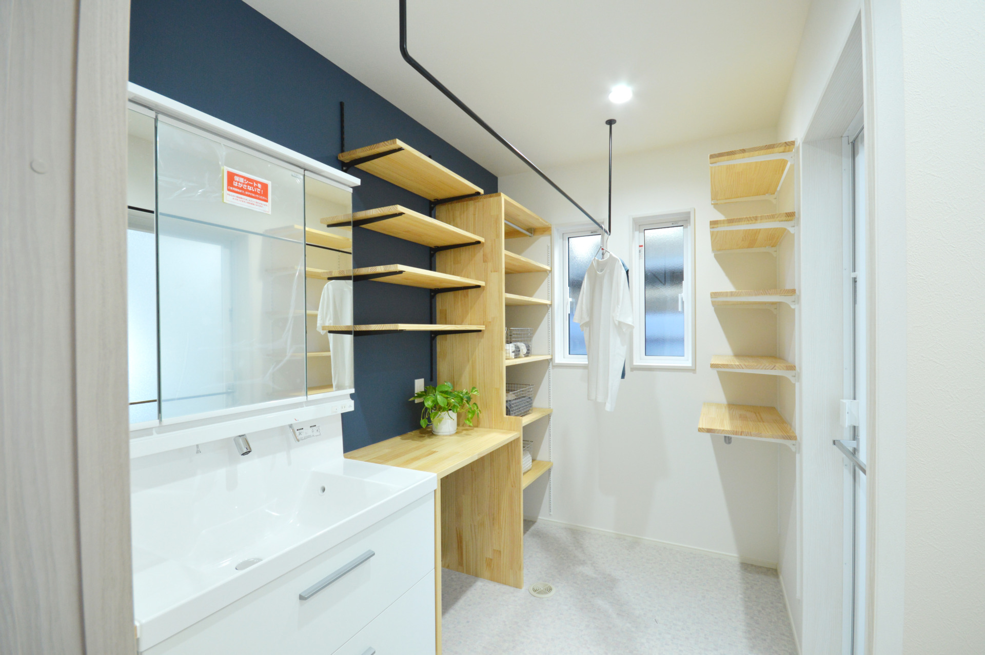 平屋風に暮らせる家_洗面