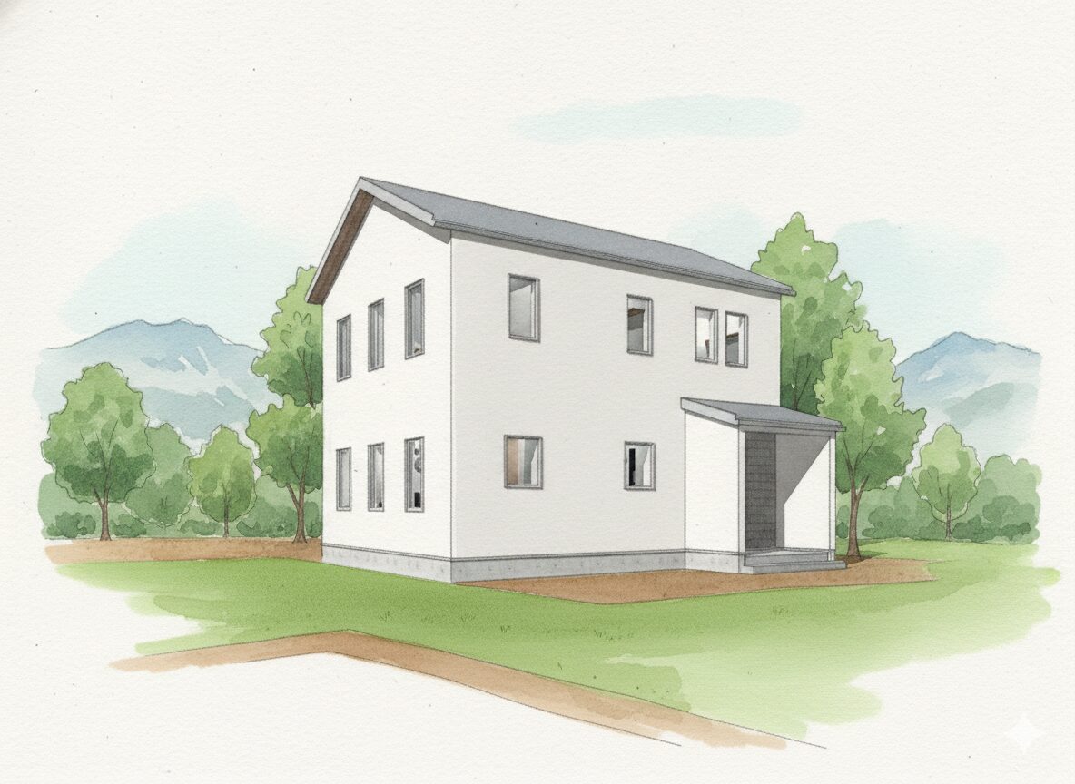 おおきな本棚の家外観